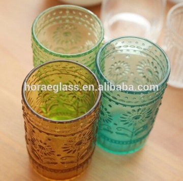 Wholesale crystal drinking water glass/colorful glass cup for juice