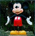 Açık Yaşam Boyu Fiberglas Mickey Mouse Heykel