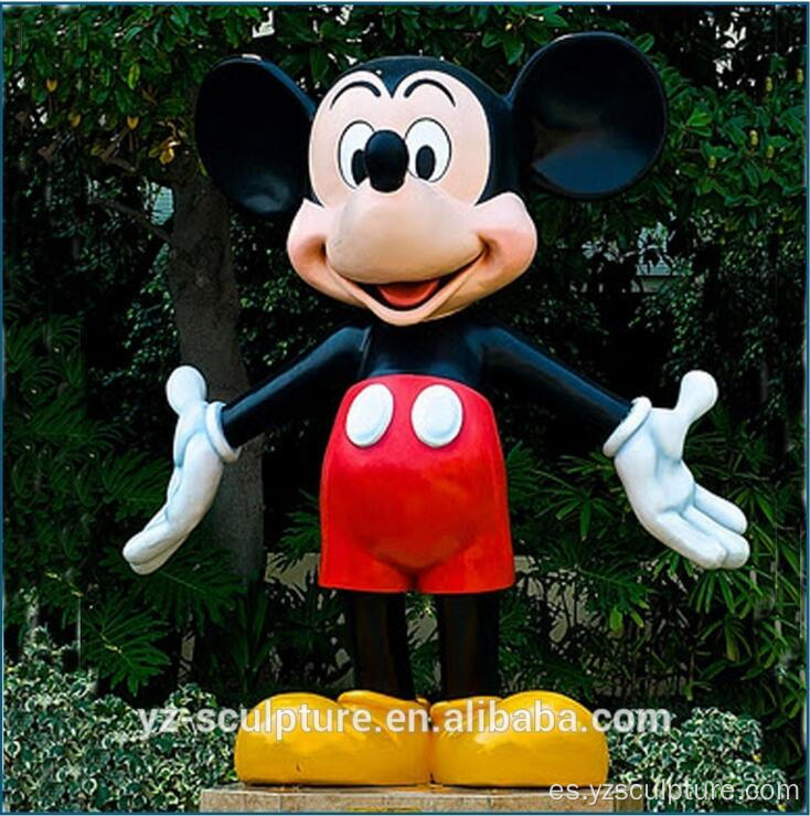 Escultura de Mickey Mouse de la vida de la fibra de vidrio para el jardín