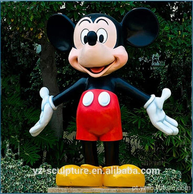 Tamanho da vida de fibra de vidro Escultura Mickey Mouse para jardim