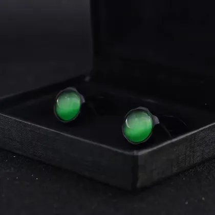 Light Luxury Customized Crystal Cat Eye Cufflinks