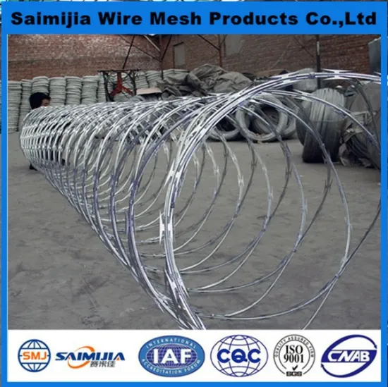 lacquer pvc coating/low price concertina razor barbed wire
