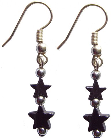 Boucle d&#39;oreille étoile hématite