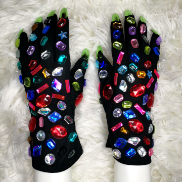 2022 Women's Rhinestone Party Gloves - Fashion Lady Gloves