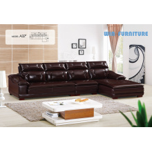Темно-коричневый L-образный диван для гостиной