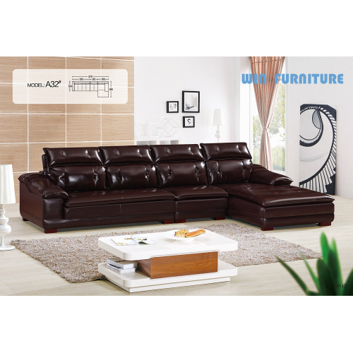 Living Room Furniture Sets Dark brown L shape Living Room Sofa Supplier