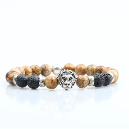 bead bracelet men jewelry wholesale natural red flower stone bead charm bracelet
