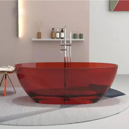 Modern Vichy Design Transparent Resin Bathtub