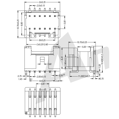 AW2015M-2xNP 2.00mm Pitch SMT Wafer Connector Series