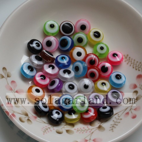 7*10MM Resin Evil Eye Beads With 1.5MM Hole