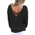 V Backs Backs pour femmes Pullover à manches longues