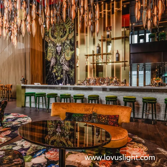 Golden yellow wheat ear shape restaurant chandelier Personalized custom project chandelier Vintage Dining Room Custom Chandelier