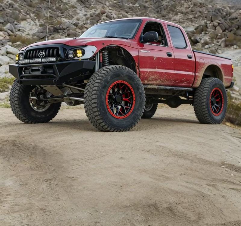 20-inch Gloss Black Full-Painted Wheels with Red Ring & 24 Matte Black Lug Nuts