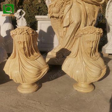 Statue del busto della signora velata di marmo beige naturale