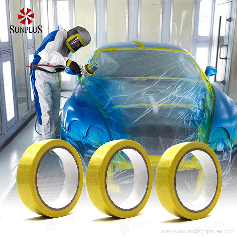 Auto Body Paint Repair Lemon Yellow Masking Tape