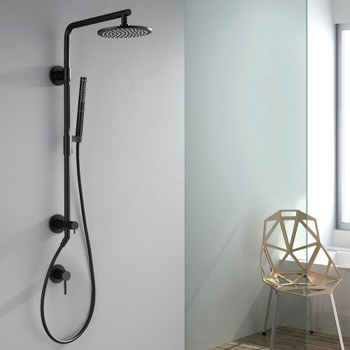 Matte Black Shower Set with Vale