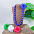 Color azul brilhante Kukui Nut Graduation Lei w/chuuk