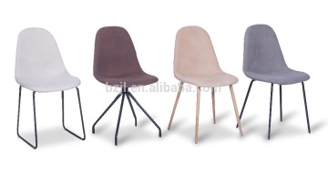 2016 hot sale fabric dining chair painted legs metal with paper colour legs