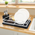 Dish Drying Rack with Plastic Utensil Holder