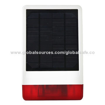 Outdoor solar-powered spot alarm system with siren