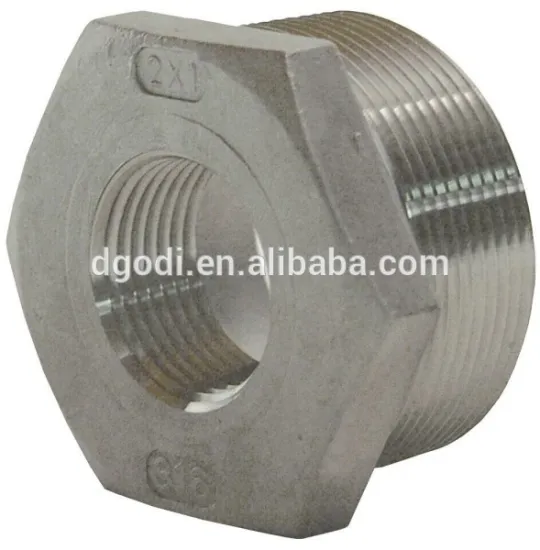ISO9001 certificated hex head inner/outer threaded steel hexagon bushing