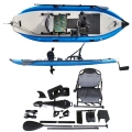 Venta directa de fábrica Kajak 1 Persona Pedal de carbono Barco inflable PVC Aire inflat Pedal kayak para pescar kajak