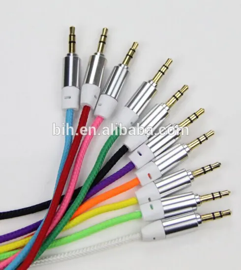 Promotional free sample useful metal head stereo 3.5mm aux audio cable