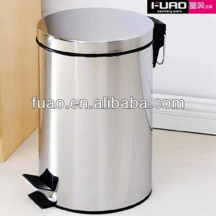 FUAO Metal stainless steel trash bin & garbage can & trash can