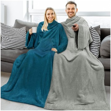 Hoodie Wearable Blanket Warm 100% polyester fleece sherpa hoodie wearable blanket Factory