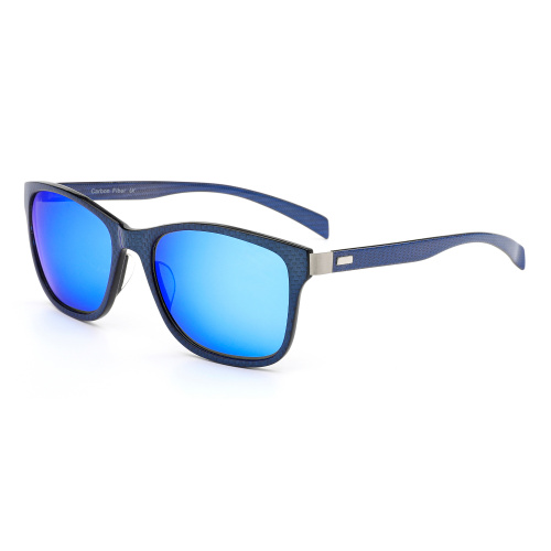 Square Vintage Polarized Sunglasses Carbon Fiber