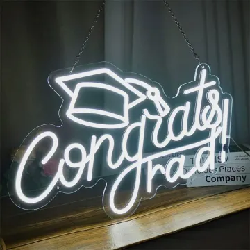 GOLDMORE1 Custom Congrats Neon Sign for Graduation Party and Celebrations