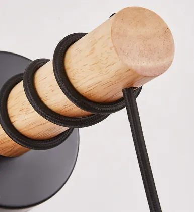 Black White Wooden Wall Lamp | Indoor Wall Bracket Lighting