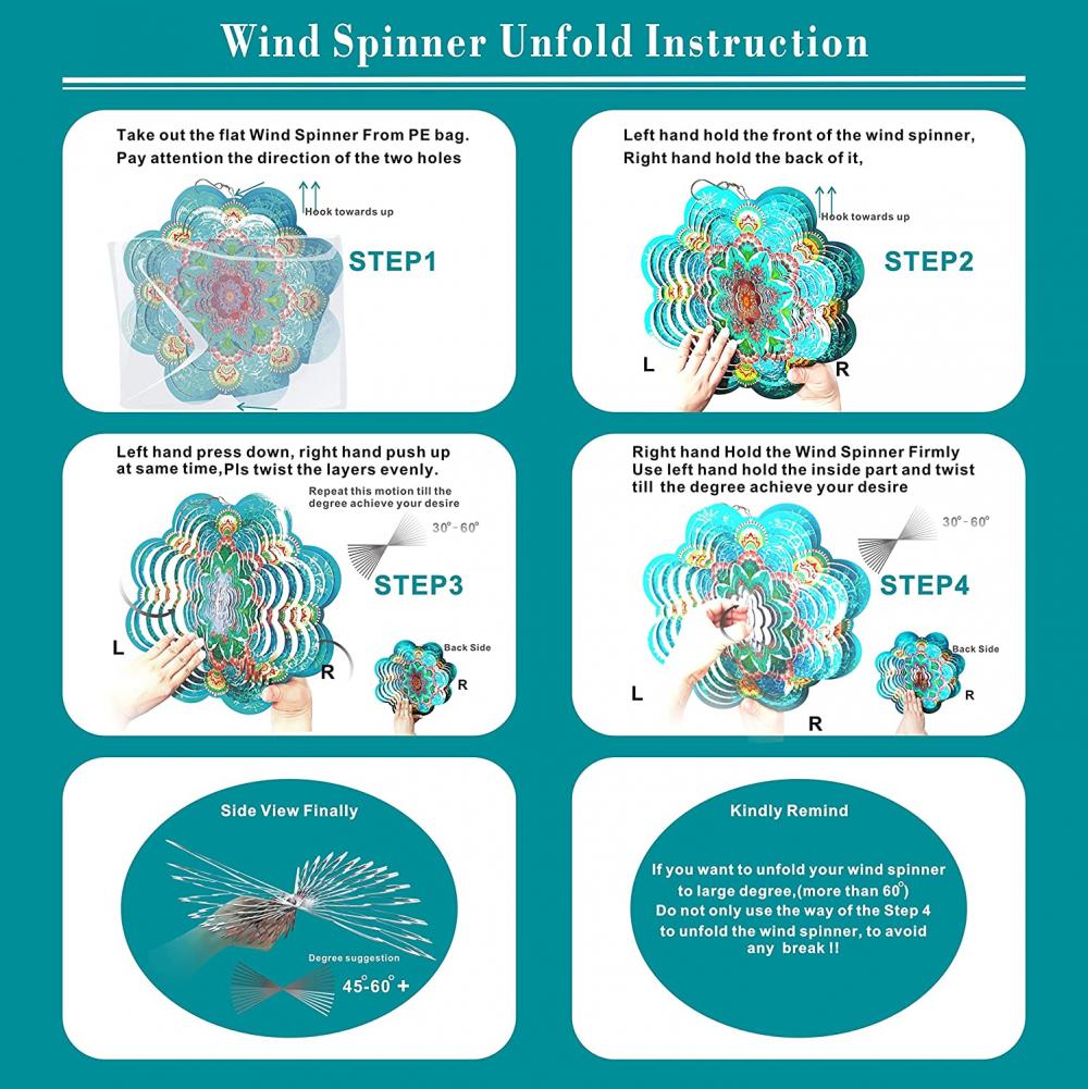 Multi -Farb -Mandala -Blüten Wind Spinner