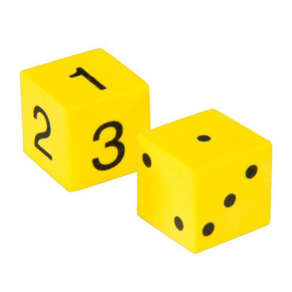 Bright Yellow Game Foam Dice Square