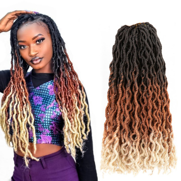 Wholesale Wavy Gypsy Locs Crochet Hair Extensions Ombre Color Pre-looped Curly Gypsy Locks Braiding Hair Synthetic Fiber Locks