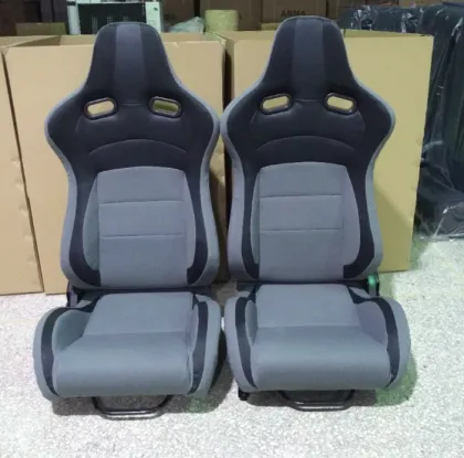 Wholesale Car Seats: Gray Fabric & Black PVC with Sliding Track