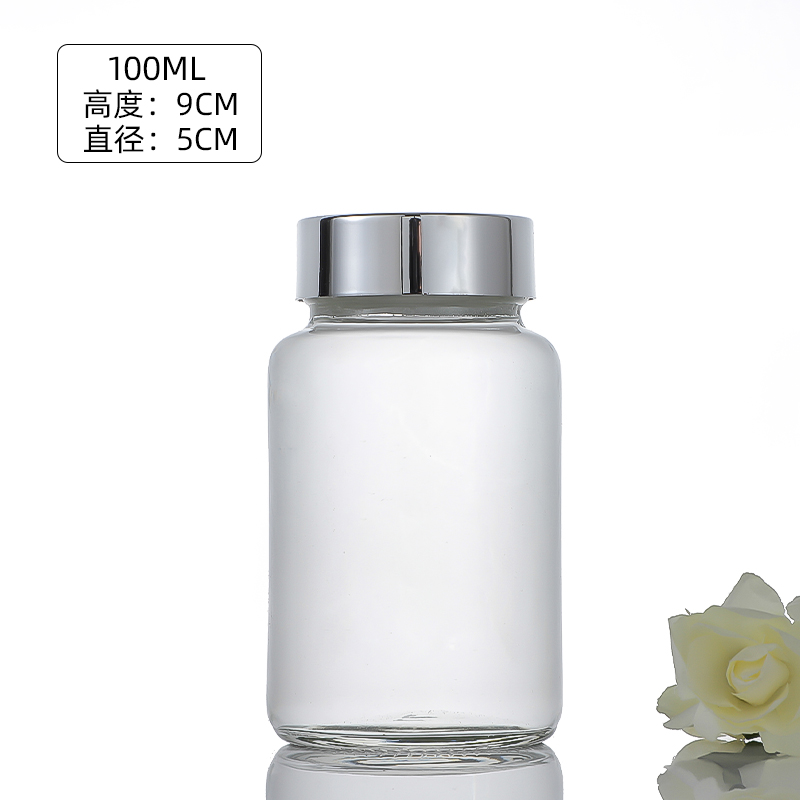 100ml Frosted Round Glass Bottles