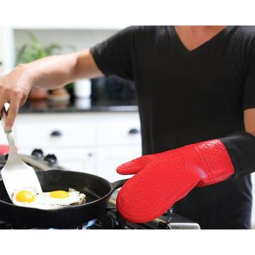 Kitchen Silicone Oven Mitts with Quilted Liner