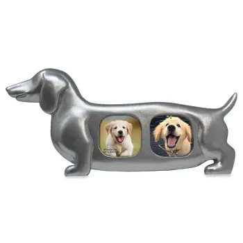 Creative Dog Shape Resin Silver Plated Photo Frame for Home Decor