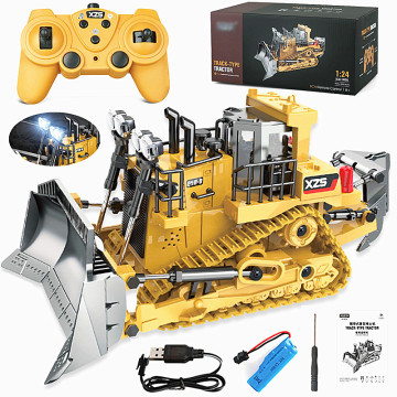 Bestselling 2.4GHz Remote Control Alloy Bulldozer Truck with LED Lights and Sounds