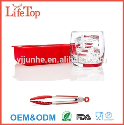 Reusable Silicone Ice Bucket &Tongs,Ice Tong