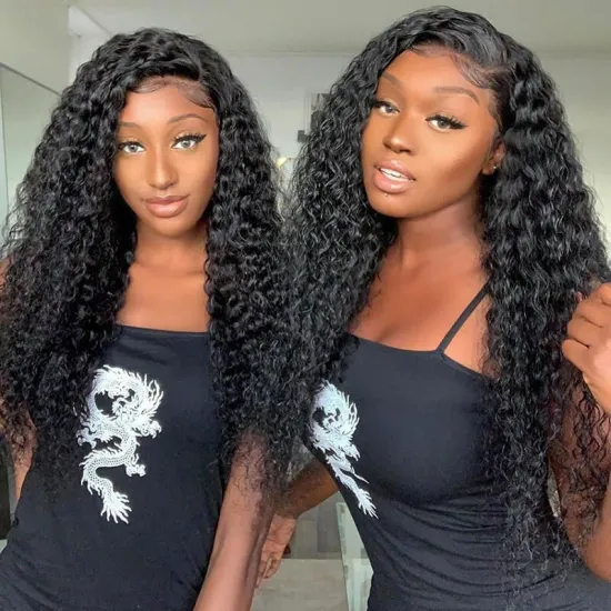 Wholesale HD Water Wave Lace Front Wig , Virgin Human Hair Curly Full Lace Wig, Pre-pluck 13x6 Lace Frontal Wig For Black Women