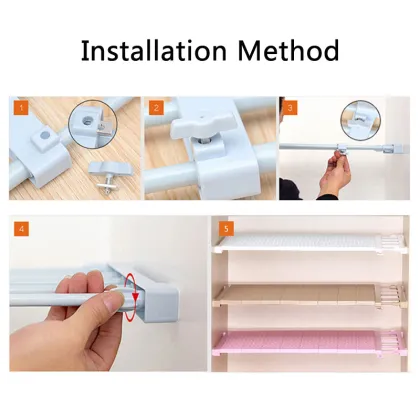 DIY Adjustable Closet Organizer Storage Shelf Wall Mounted Wardrobe/Kitchen Storage Holders Racks Wall Shelf Cabinet Holders