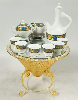 2024 New Arrival Metal Table Coffee Cup with Jug Set