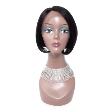 Tuneful new products cheap price 004 mama bob wig short lace front wig right part natural black color for fashionable women