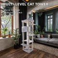 Torre de árbol para gatos, escalones de Sisal, rascador de madera ecológico para interiores, condominio de escalada de varios niveles, plataforma de descanso de fácil acceso de lujo