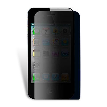 Privacy Screen Protector for Apple's iPhone4, with Silicone Adhesive Coating