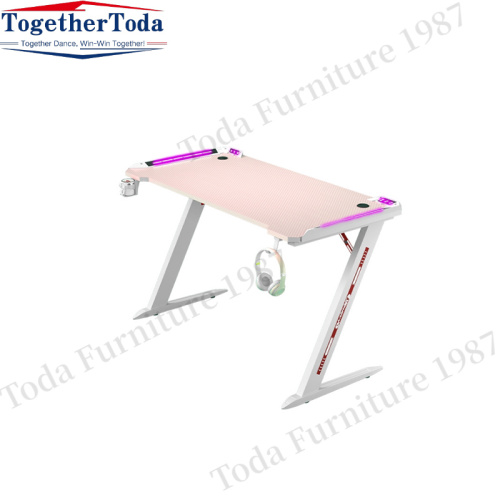 Ergonomic Height Adjustable Pink Standing Gaming Desk