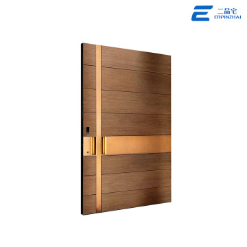 Puerta de villa moderna de aluminio fundido con eje desplazado