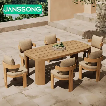 Luxury Resort Wooden Garden Table and Chair Set for Hotel Outdoor Furniture